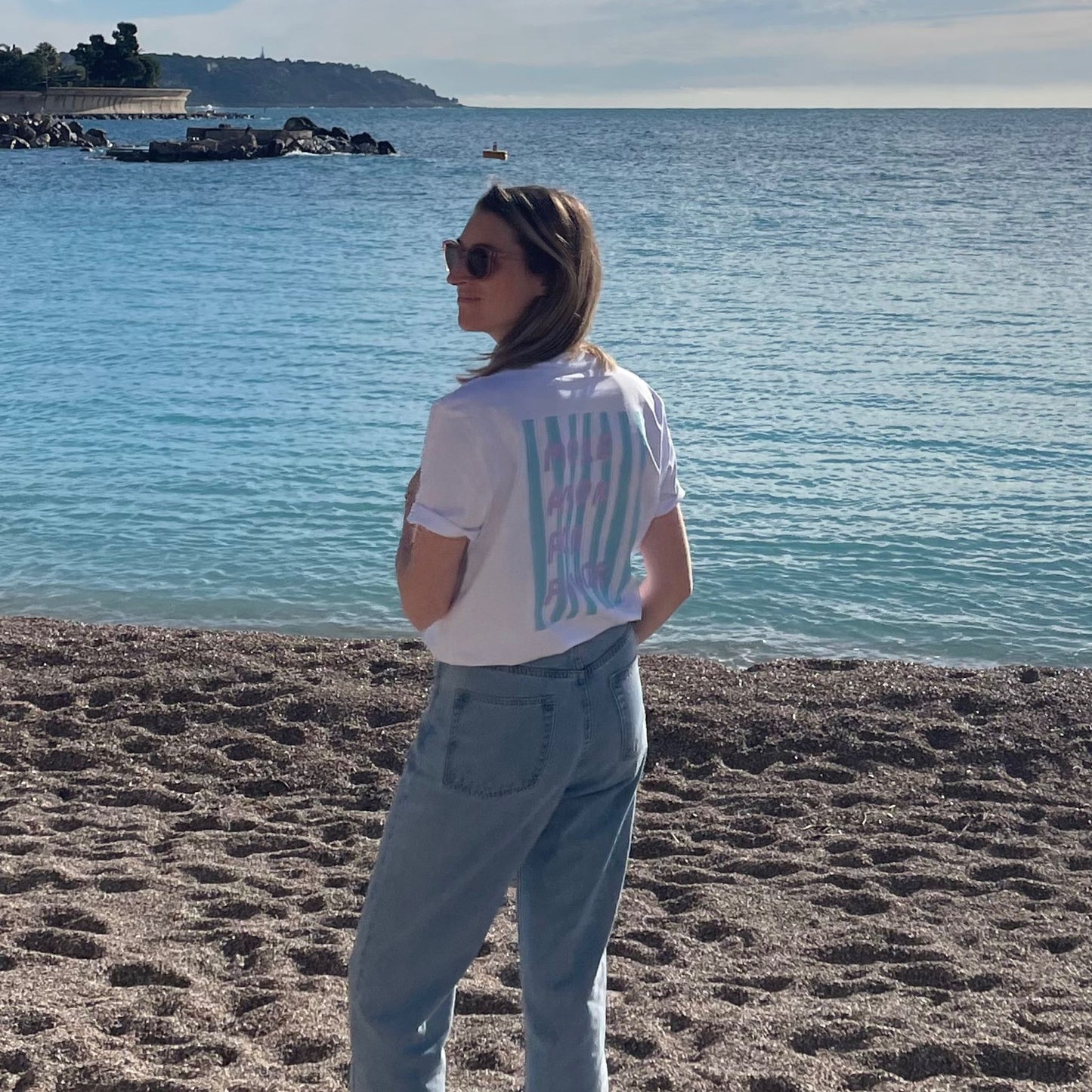T-shirt Blanc imprimé More Amor Por Favor