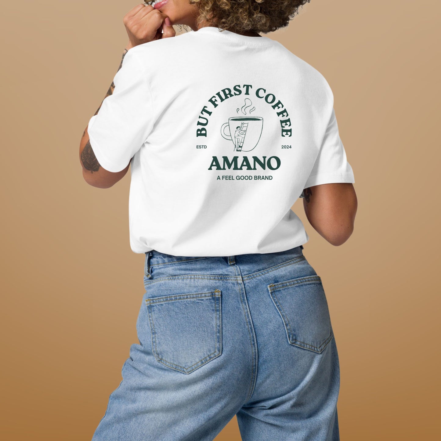 T-shirt "But First Coffee" en coton bio