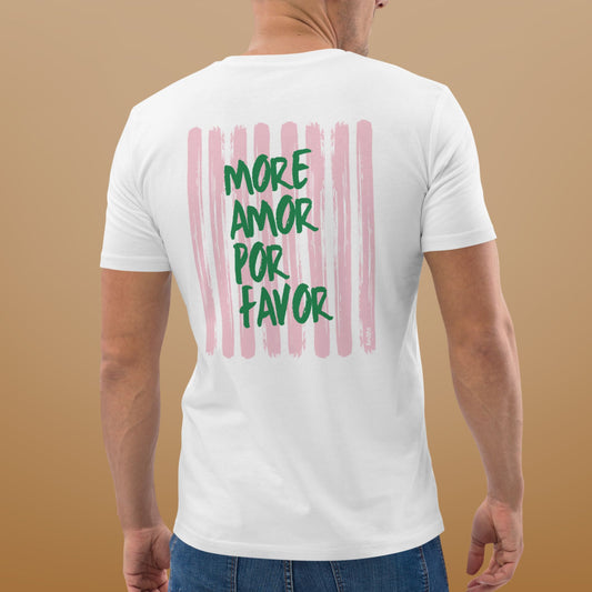 T-shirt More Amor Por Favor Vert & Rose - Homme