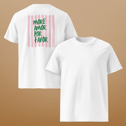 T-shirt More Amor Por Favor Vert & Rose - Homme