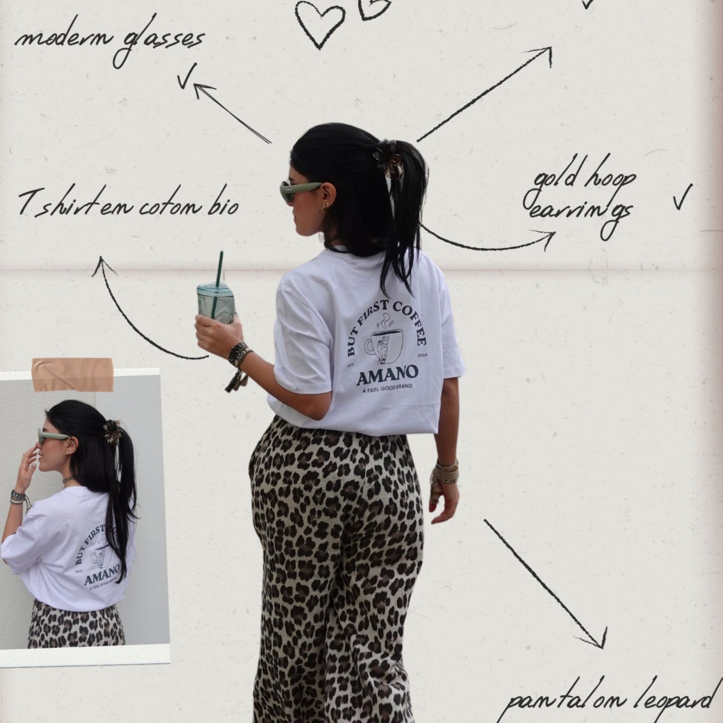 T-shirt "But First Coffee" en coton bio