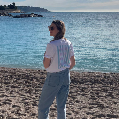 T-shirt Blanc imprimé More Amor Por Favor