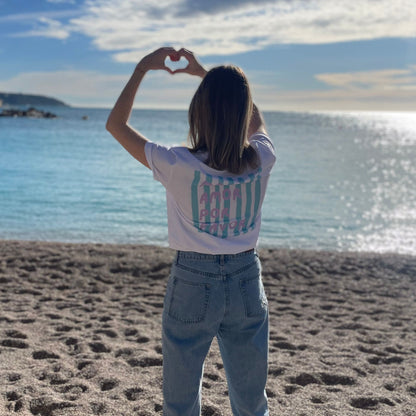 T-shirt Blanc imprimé More Amor Por Favor