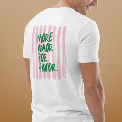 T-shirt More Amor Por Favor Vert & Rose - Homme