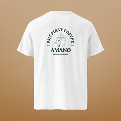 T-shirt "But First Coffee" en coton bio